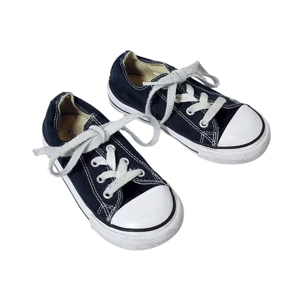 Converse Chuck Taylor All Star Low Top Navy Blue Canvas Infant Shoes 8 7J235